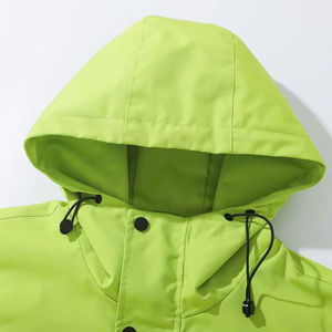 Unisex de alta calidad 100% poliéster al aire libre Camping Multi-Bolsillo con capucha impermeable hombres chaqueta - Product Image 5