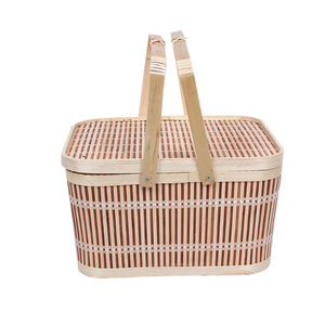 Cesta de bambú para pícnic, cestas de almacenamiento de frutas para Picnic bonito, buen precio para la exportación, venta al por mayor - Product Image 6