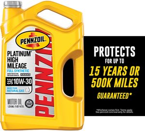 Pennzoil Platinum Full Synthetic 5 Quart 3-Pack High Mileage SAE <b>10W</b>-<b>30</b> Motor <b>Oil</b> for Automotive Lubrication - Product Image 1