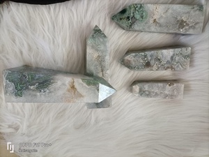 พีระมิดคริสตัลมอสอาเกต หินธรรมชาติขัดเงา ของสะสมงานศิลปะ ตกแต่งบ้าน - Product Image 3
