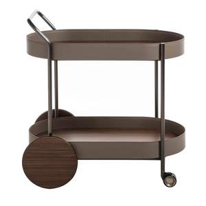 Carro para servir alimentos con marco de metal de acero con acabado dorado con ungüentos de madera de 2 niveles, productos decorativos para restaurantes - Product Image 6