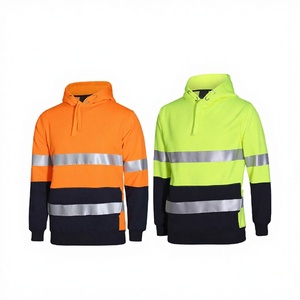 Sweat-shirt à capuche de sécurité réfléchissant pour ouvrier du bâtiment, doublure polaire chaude pour l'hiver, haute visibilité - Product Image 1