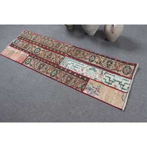 1.8x5.8 ft Turkish Rug, Vintage <b>Runner</b> Rug, Brown <b>Red</b> Floral Rug - Product Image 4