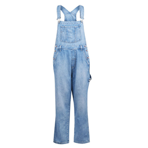 Overol de Mezclilla Lavada de Alta Calidad Hecho a Medida, con Botones en la Parte Delantera, Talla Grande, Transpirable, Ecológico, Invernal, Simple, Hasta la Rodilla, para Mujer - Product Image 3