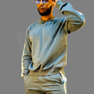 Ropa de invierno de algodón 100% de alta calidad para hombre, pantalones con capucha de dos piezas de manga larga, ropa de calle, conjuntos de chándal, chándal de talla grande - Product Image 5