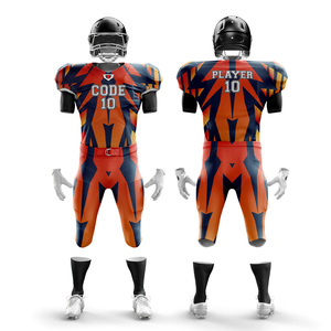 Uniformes de fútbol americano de talla grande Unisex con logotipo personalizado, uniformes de manga corta transpirables antibacterianos de secado rápido, número de nombre - Product Image 1