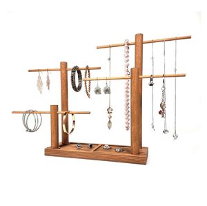 ชุดที่ทำด้วยมือของไม้3ใบแสดงเครื่องประดับไรเซอร์ที่ไม่ซ้ำกันยืนและผู้ถือการแสดงต่างหูสำหรับอุปกรณ์ตกแต่ง - Product Image 3