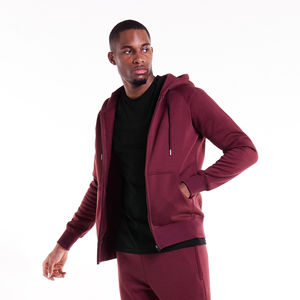 Vente en gros : Sweat à capuche zippé en molleton épais de qualité supérieure pour homme, personnalisable avec logo, style streetwear, hiver, couleur unie, design adaptable - Product Image 2