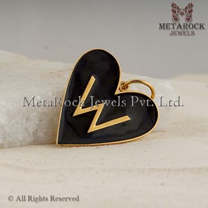 Pendentif en argent massif 925 coeur initiale W, bijoux plaqué jaune, pendentif en émail de qualité supérieure, nouveau Design - Product Image 6