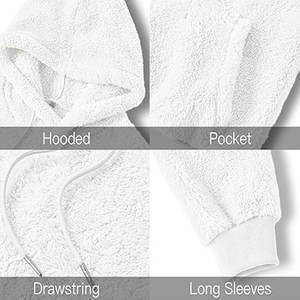 Pull à capuche Sherpa pour hommes, respirant, couleur unie, laine polaire chaude, sweats à capuche décontractés, sweats à capuche unisexes - Product Image 6