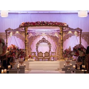 Impresionante Mandap de Madera para Bodas Aria, Decoración con Temática de Boda Asiática, Mandap Maharaja, Mandap de Madera para Bodas Indias, Raj Mahal, Australia - Product Image 1