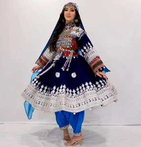 Vestido Kuchi Afgano Vintage Hecho a Mano Tradicional Bordado Pashtun Cultura Casual A-Line Ropa de Festival para Mujeres - Product Image 4