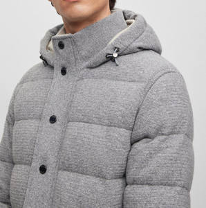 Chaqueta de Plumón Personalizada para Hombre, Color Negro Sólido, a la Moda, Elegante, de Alta Calidad, con Capucha, Cortavientos, en Oferta de Invierno - Product Image 3