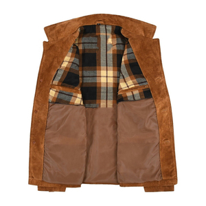 Suede Green Vintage <b>Trucker</b> Leather <b>Jacket</b> High Quality Slim Fit Reversible Multi-Pocket Zippered Plain Dyed for <b>Men</b> - Product Image 5