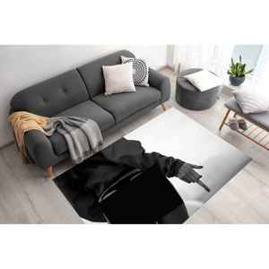 Tapis à motif de fille en string noir, tapis sensuel, tapis femme sexy, tapis imprimé, tapis fin non tissé - Product Image 1