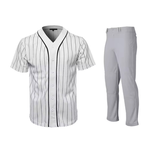 Vêtements de sport de baseball personnalisés avec logo brodé, imprimé par sublimation, tissu en maille respirant à séchage rapide, col rond, poches, boutons - Product Image 1