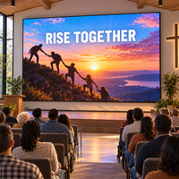 Écran LED intérieur personnalisé P3.076, installation frontale, mur vidéo LED sans soudure pour salle d'église