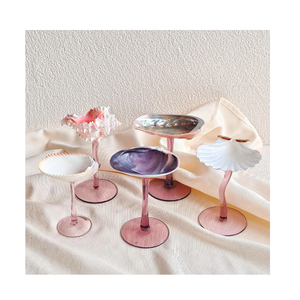 Gobelet élégant en coquillage et verre à vin en pétoncle pour les mariages tropicaux et les restaurants océaniques - Product Image 6