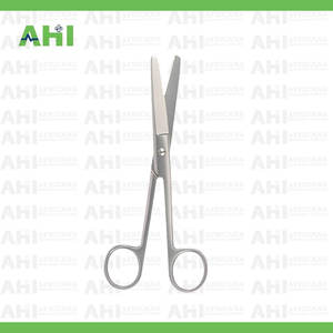Ciseaux de pansement manuels AHI de haute qualité, à lame droite et arrondie, 130 mm, en acier inoxydable chirurgical, certifiés CE, instrument médical de classe II - Product Image 5