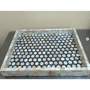 ตกแต่งโต๊ะที่ใหญ่ที่สุดแม่ของมุกถาดเสิร์ฟคุณภาพสูงตกแต่งบ้านชาและกาแฟถาดเสิร์ฟในราคาไม่แพง - Product Image 1