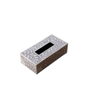 Boîte à mouchoirs décorative en os incrusté, rectangulaire, artisanat Hadiya Noor - Product Image 4