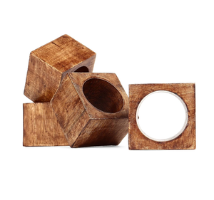 Servilleteros de madera Mesa de comedor más exigente Servilletero de madera Decoración de mesa de alta calidad tendencia superior - Product Image 2