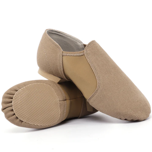 BAIFA Chaussures de danse jazz unisexes-Cuir véritable Toile Semelle fendue Élastique Denim Doublure en coton Tailles personnalisables Couleurs - Product Image 1