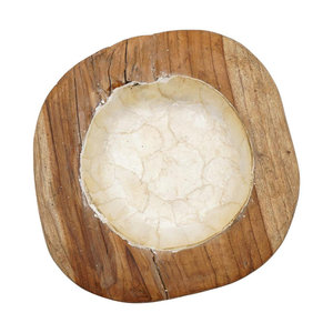 Bol de service en bois à la mode dans une forme unique parfait pour servir des noix et des fruits idéal pour la décoration intérieure et la salle à manger - Product Image 4