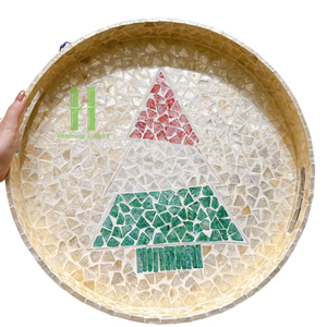 Bandejas de Servir Navideñas con Incrustaciones de Nácar, para Decoración de Mesa y Restaurantes, Hechas en Vietnam, GRAN VENTA - Product Image 4