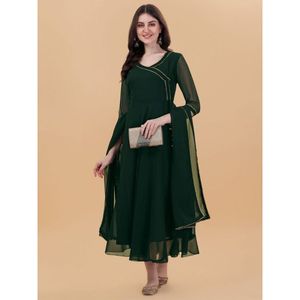 Robe georgette lourde et belle la plus tendance avec un beau côté latkan et moins de frontières exportateur de mode pour femmes à vendre - Product Image 2