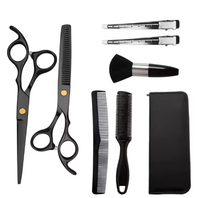 Kit de ciseaux amincissants de coiffeur de qualité supérieure ciseaux de coiffeur enduits de couleur avec peigne et épingle, kit complet de salon de coiffure