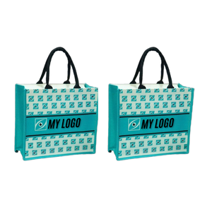 Custom Printed Jute Tote <b>Bags</b> with <b>Hand</b> Length Handle & Zipper Closure Waterproof Advertising Use TUYET DUNG Brand Hanoi Vietnam - Product Image 5