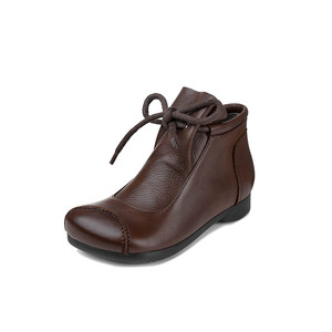 <span class=keywords><strong>Stivali</strong></span> alla Caviglia in Vera Pelle <span class=keywords><strong>di</strong></span> Vacchetta per <span class=keywords><strong>Donna</strong></span>, <span class=keywords><strong>Stivali</strong></span> da Equitazione alla Moda con Tacco Spesso, Scarpe Casual Invernali OEM/ODM - Product Image 2