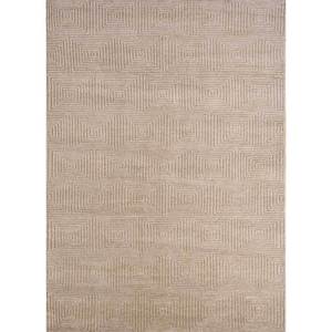 Alfombra de Lana Anudada a Mano Akwl-1217, Beige Marrón Geométrica para Sala de Estar, Alfombra de Yute Rectangular para Pasillo, Diseño Puzzle-Manifest - Product Image 1