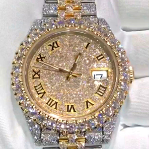 High Quality Luxury Fashion Moissanite Diamond Watch <b>White</b> <b>Gold</b> Band 20mm Mechanical Movement Colorless DEF Lab Hip Hop Style - Product Image 5