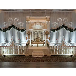 <b>Modern</b> Fairytale Pre-Wedding Stage Decor Affordable European Style Weddings Stages Customized New White Backdrop Fiber Frames <b>UK</b> - Product Image 3
