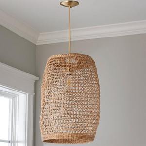 Lustre de luxe élégant pendentifs en paille naturelle lustres en jonc de mer faits à la main abat-jour à bas prix - Product Image 4