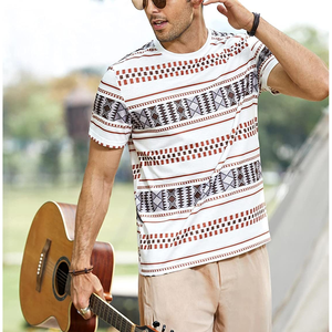 เสื้อยืดแขนสั้นเข้ารูปผ้าฝ้ายสำหรับผู้ชายแบบลำลองคอกลมแขนสั้นผ้าคอตตอนแห้งเร็ว - Product Image 5