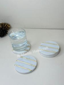 Dessous de verre en laiton marbré fait à la main technique de pierre peinte de qualité pour le thé et le café meilleur prix en gros pour la décoration de cuisine à la maison - Product Image 6