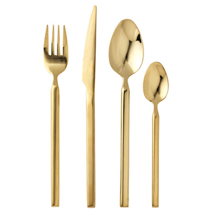 Juegos de Cubiertos de acabado de cobre y acero inoxidable de la mejor calidad, juego de cubiertos con mango de Metal, cuchara, tenedor, cuchillo - Product Image 6