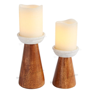 Nouveau Design porte-bougie en bois fait à la main et support pour la décoration de la maison des fabricants indiens - Product Image 5