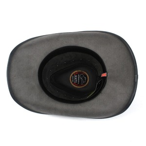 Sombrero de vaquero occidental para Hombre de cuero de alta calidad 100%, tamaño 58-59CM 36H, Sombrero de Jazz para Hombre, gorras informales para caballero y papá - Product Image 6