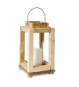 Lanternes à bougie design en bois vintage Fabricant et exportateur de lanternes à bougie design antique en bois de manguier et en verre - Product Image 1