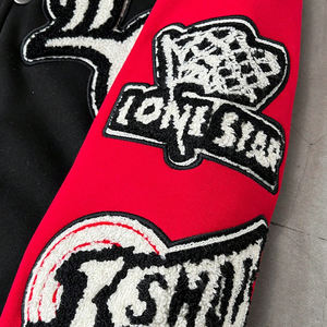 In High Quality Customized Lightweight Oem Design Pakistan Manufacture Lettermen Jacket Black Red Winter Jacket - Product Image 6