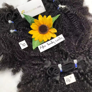 2024 Vente chaude en gros pas cher Afro crépus bouclés vierge Machine Double trame Extensions de cheveux 100% brut vietnamien cheveux humains - Product Image 1