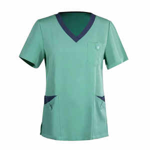 Women V-Neck Medical <b>Scrub</b> Top With Pockets <b>Nursing</b> <b>Scrubs</b> Tops - Product Image 1