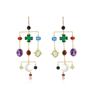 Pendientes de gota de Plata de Ley 925 más vendidos para mujer, amatista Africana clásica, múltiples piedras preciosas para fiesta o regalo - Product Image 1