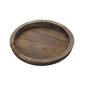 Plateau de service en bois Plateau de service de restauration rapide en bois naturel avec poignée en métal Couverts au look royal Plateau en bois décoratif - Product Image 4