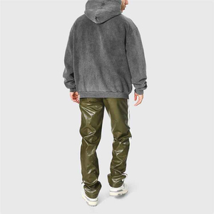 Sudadera con capucha lavada con ácido de gran tamaño personalizada para hombre 100% algodón pesado Vintage lavada sudaderas con capucha al por mayor - Product Image 5