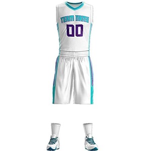 Uniformes de Baloncesto Personalizados en Oferta, Ropa Deportiva Transpirable de Poliéster Azul y Negro, Tallas XS a 5XL, Impresión por Sublimación - Product Image 4